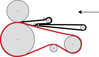 esquema a trav&eacute;s de la m&aacute;quina de estampado de alimentaci&oacute;n